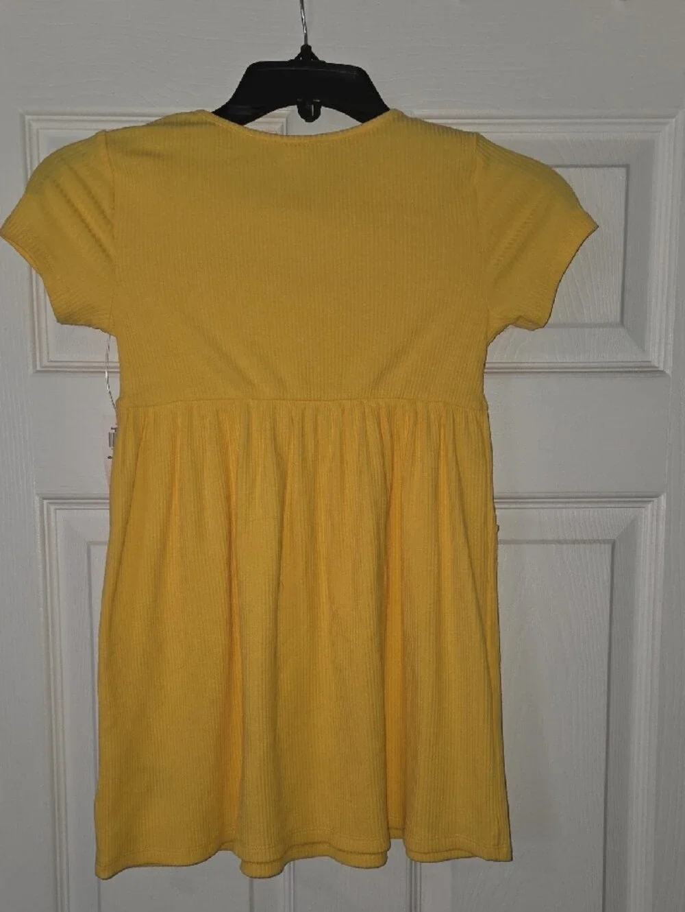 Old Navy Bright Yellow Ribbed Pocket Dress for Girls